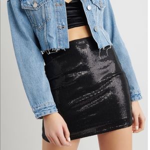 Black sequin skirt